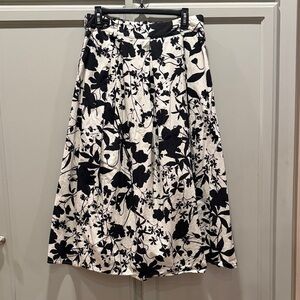 Floral Black and White Women's Skirt